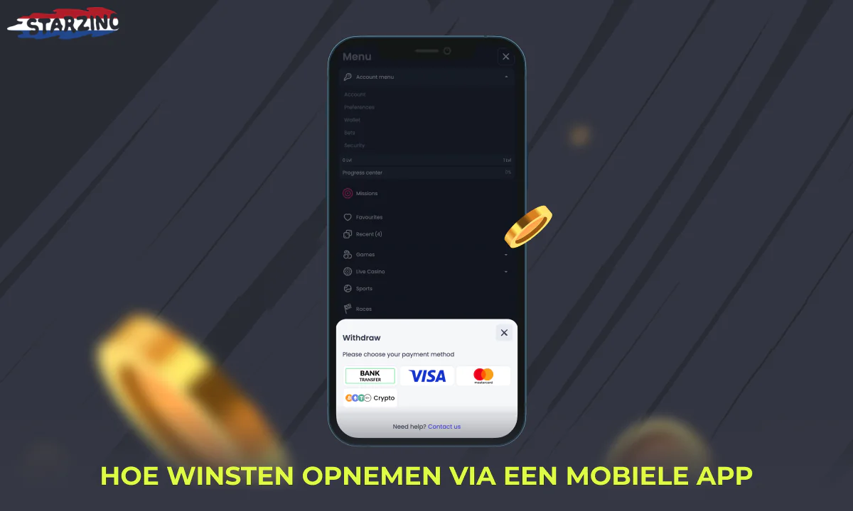 Opname via Starzino mobiele app