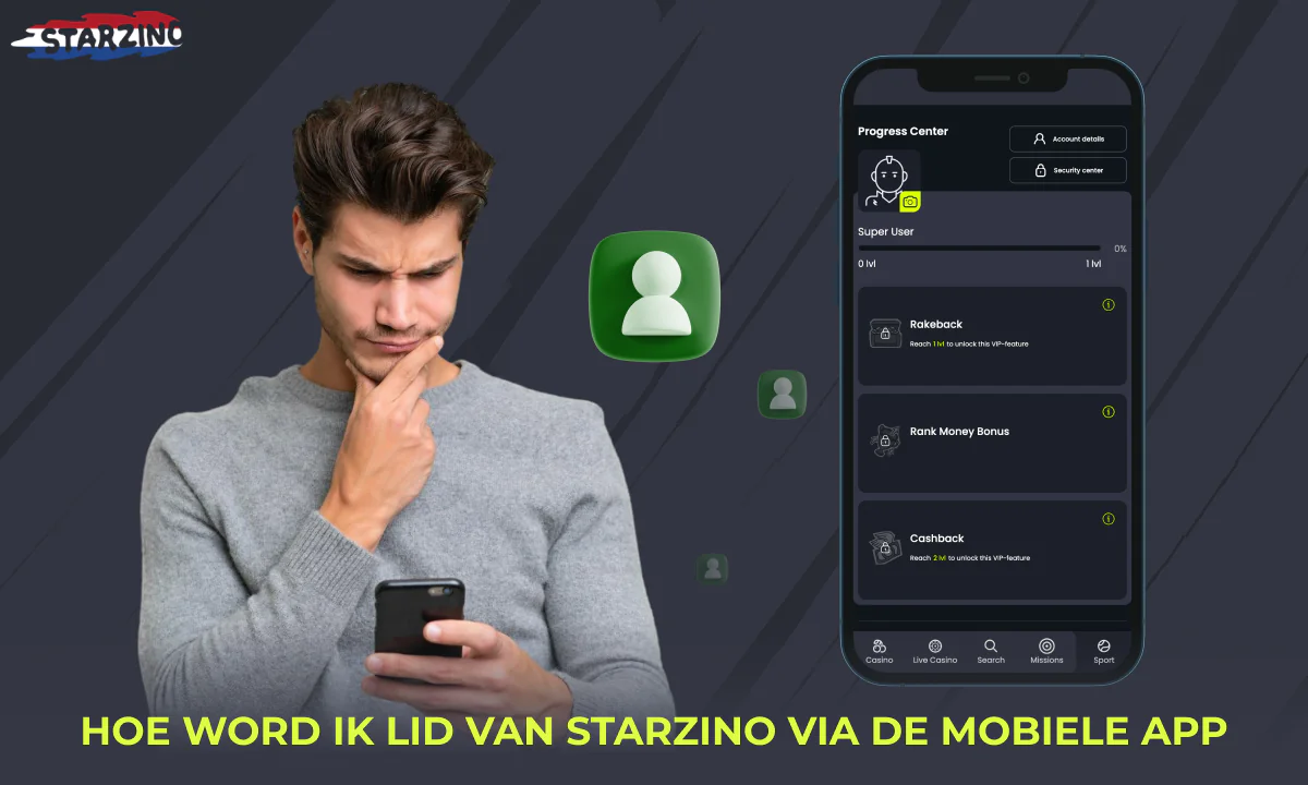 Hoe te registreren bij Starzino vanuit de app