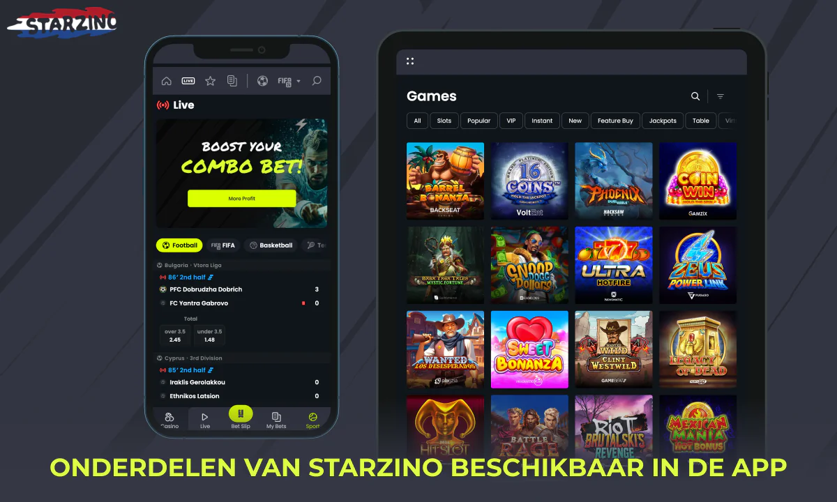 Games beschikbaar in de Starzino-app