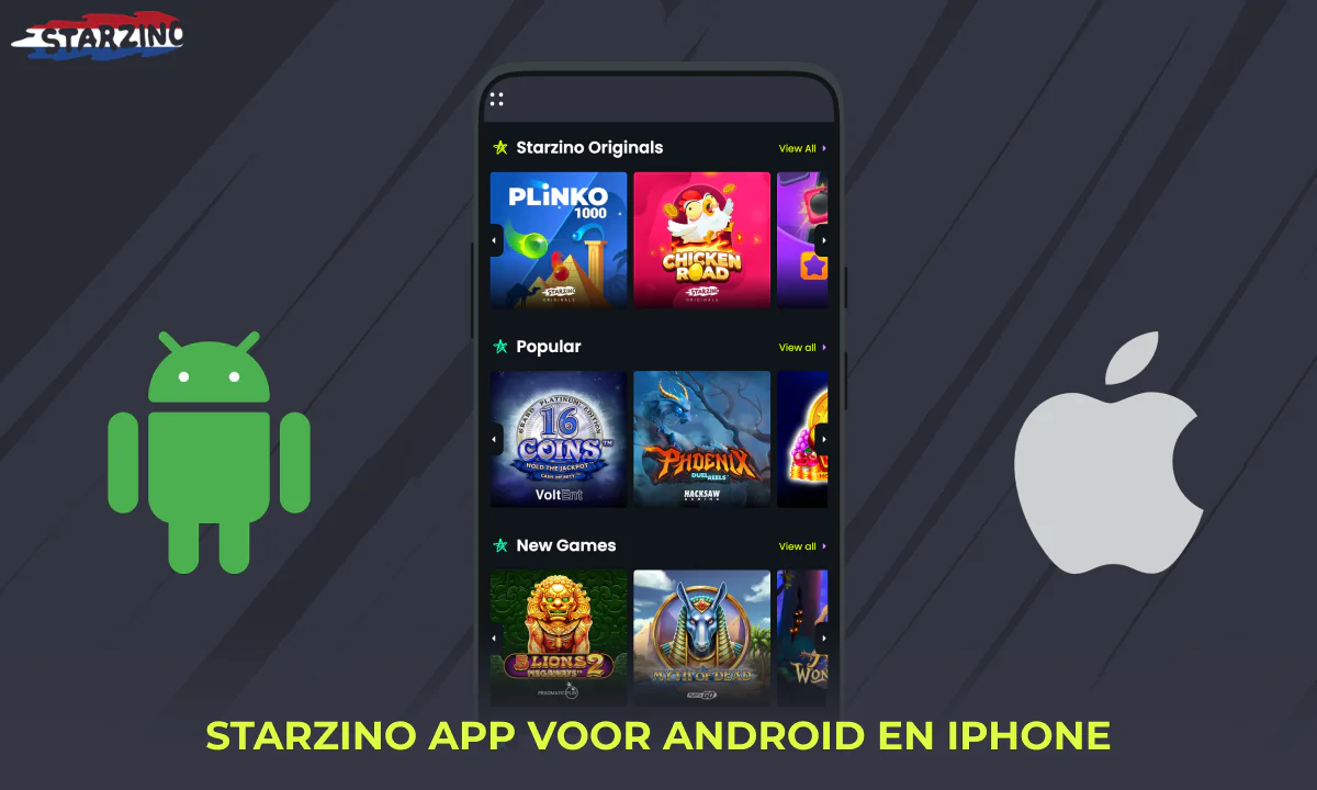Starzino app voor iOS en Android